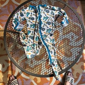 Kickee Pants Footie Pajamas 6-9m Guitars print